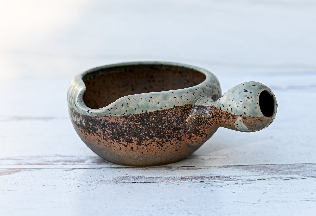 Brown Matcha Bowl with Spout Set | Tea Ceremony