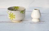 Green Flowers Matcha Bowl | Tea Ceremony