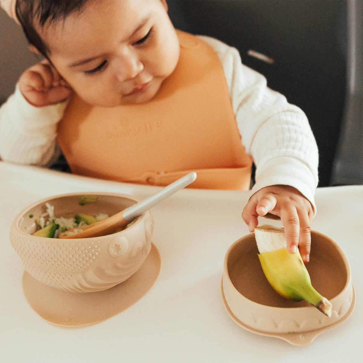 Sensory Baby Bowl - Almond Butter - Sumiye Co