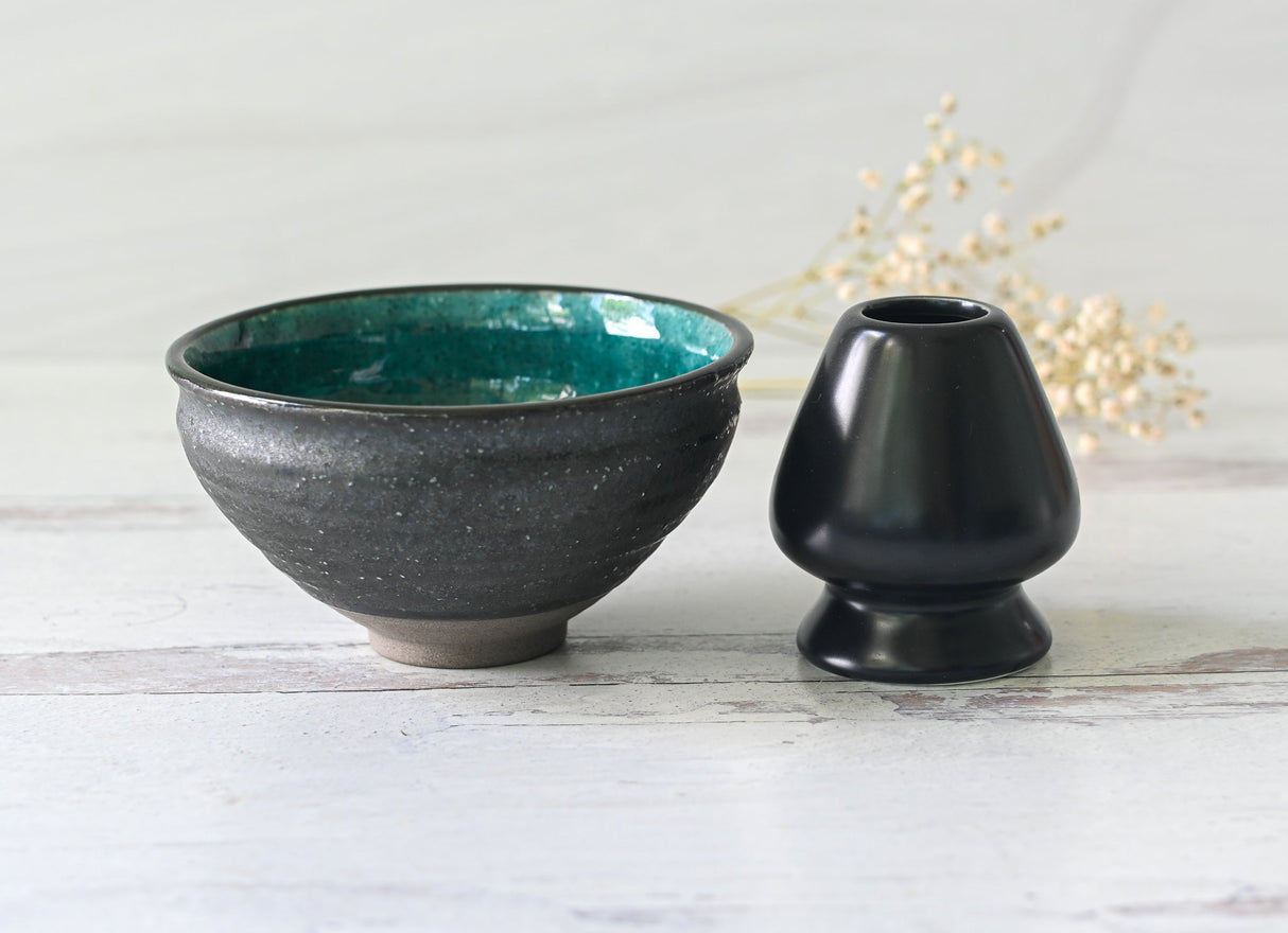 Blue & Black Matcha Bowl | Tea Ceremony