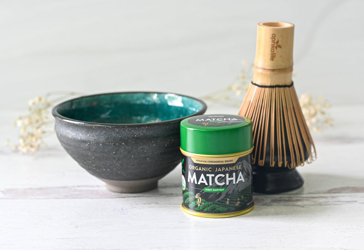 Cuenco de matcha azul y negro | Ceremonia del té