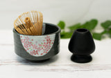 Dark Grey Flowers Bowl | Tea Ceremony