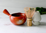 Red Flowers Matcha Bowl with Spout