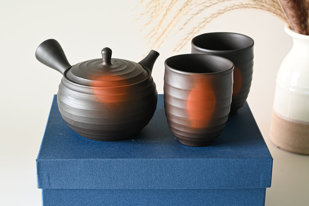 Japanese Green Tea Set - Teapot with Filters (270ml) + 2 Cups | Tea Ceremony