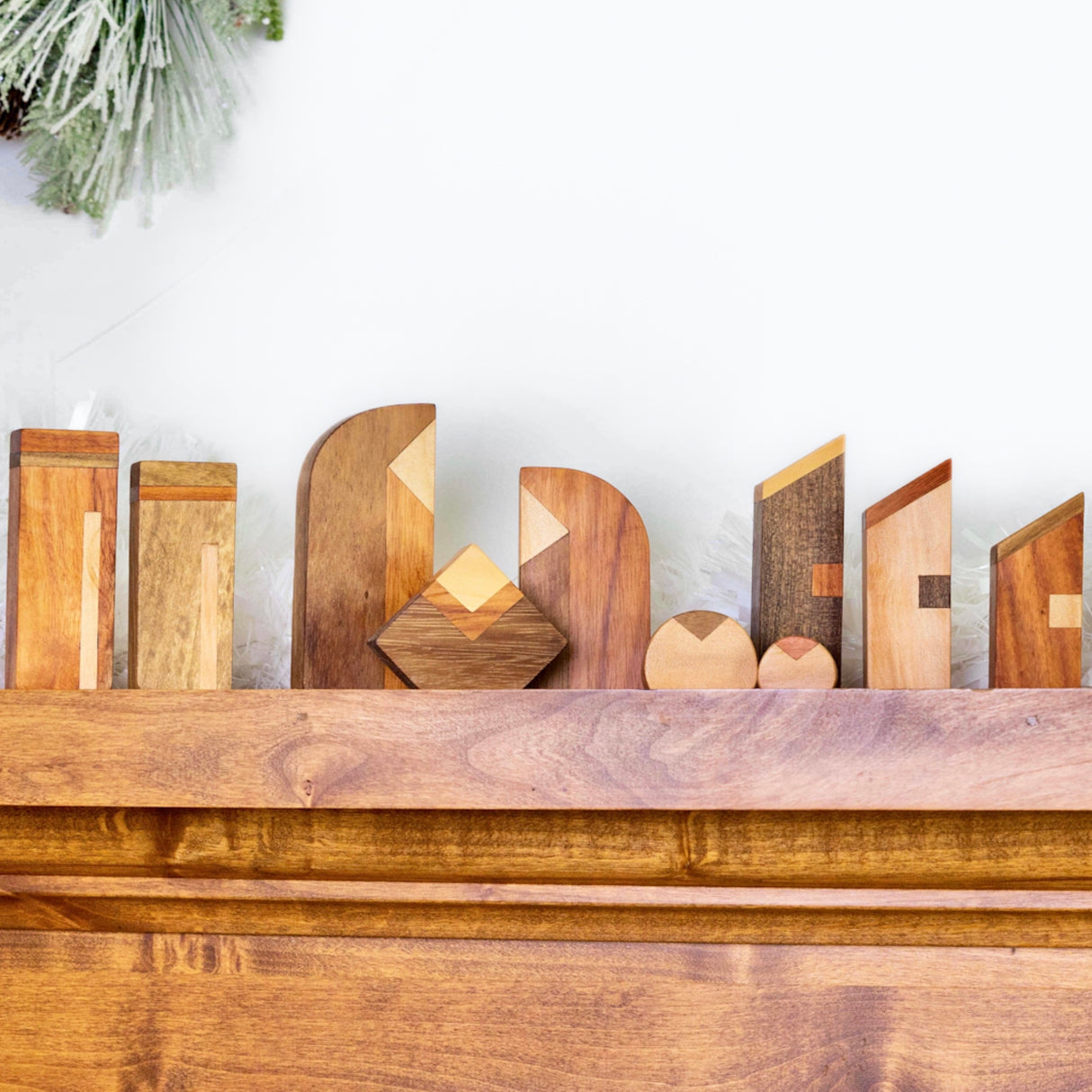 Modern Wood Nativity Scene - 10 piece