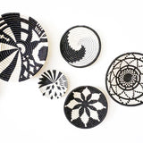 12" Large Black & White Thousand Hills  Round Basket | Home Decor