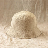 Crochet Bucket Hat In Nude White - Sumiye Co