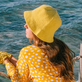 Crochet Bucket Hat In Yellow - Sumiye Co