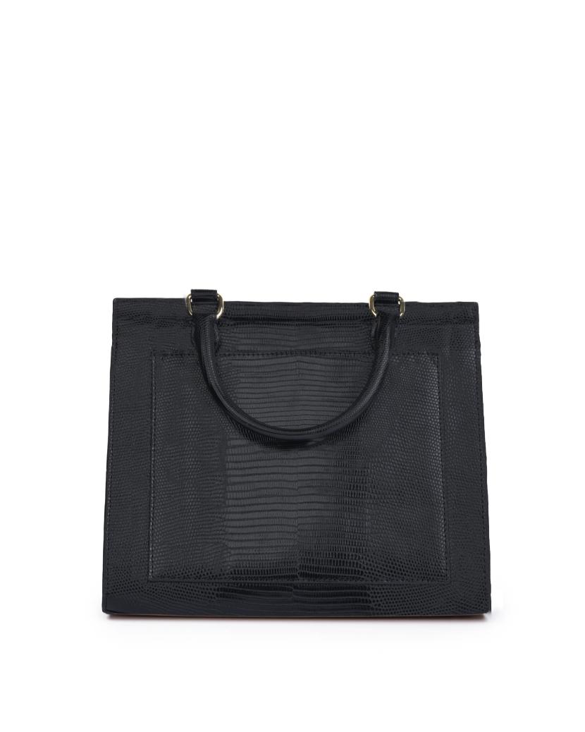 The Large Luncher  - Black Lizard | Designer Lunch Bags & Totes