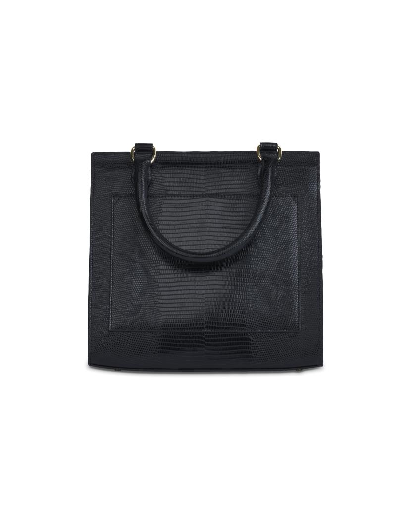 The Luncher - Black Lizard | Designer Lunch Bags & Totes