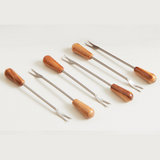 Italian Olivewood Aperitivo Forks - Set of 6 - Sumiye Co