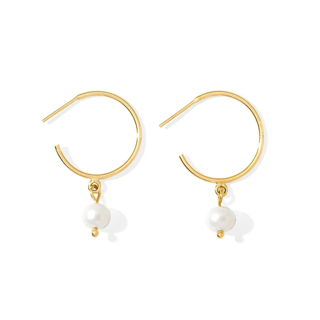 Freshwater Pearl Hoop Earrings-0