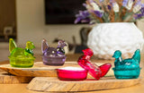 Nesting Hen Bowl & Lid - Moss | Hand Blown Glass - Colombia