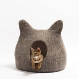 Whimsical Cat Ear Cave Bed - Earth Brown - Sumiye Co