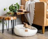 Premium Felted Wool Cat Cave Bed - Snow White - Sumiye Co