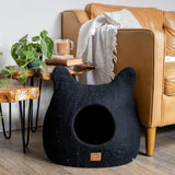 Whimsical Cat Ear Cave Bed - Night Black - Sumiye Co