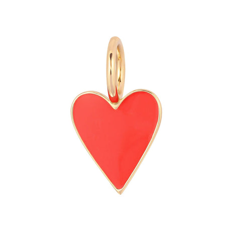 Cara Red Enamel Heart Charm Necklace - Sumiye Co