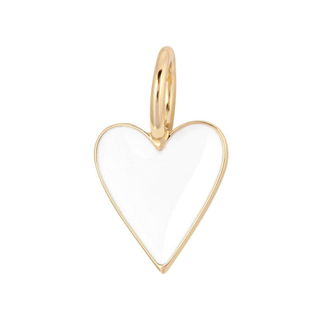 Cara White Enamel Heart Charm Necklace - Sumiye Co