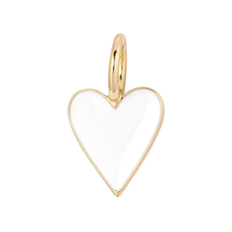 Leona White Enamel Heart & Love Charm Necklace - Sumiye Co