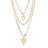 Triple Layer Helena Hearts Pendant Necklace - Sumiye Co