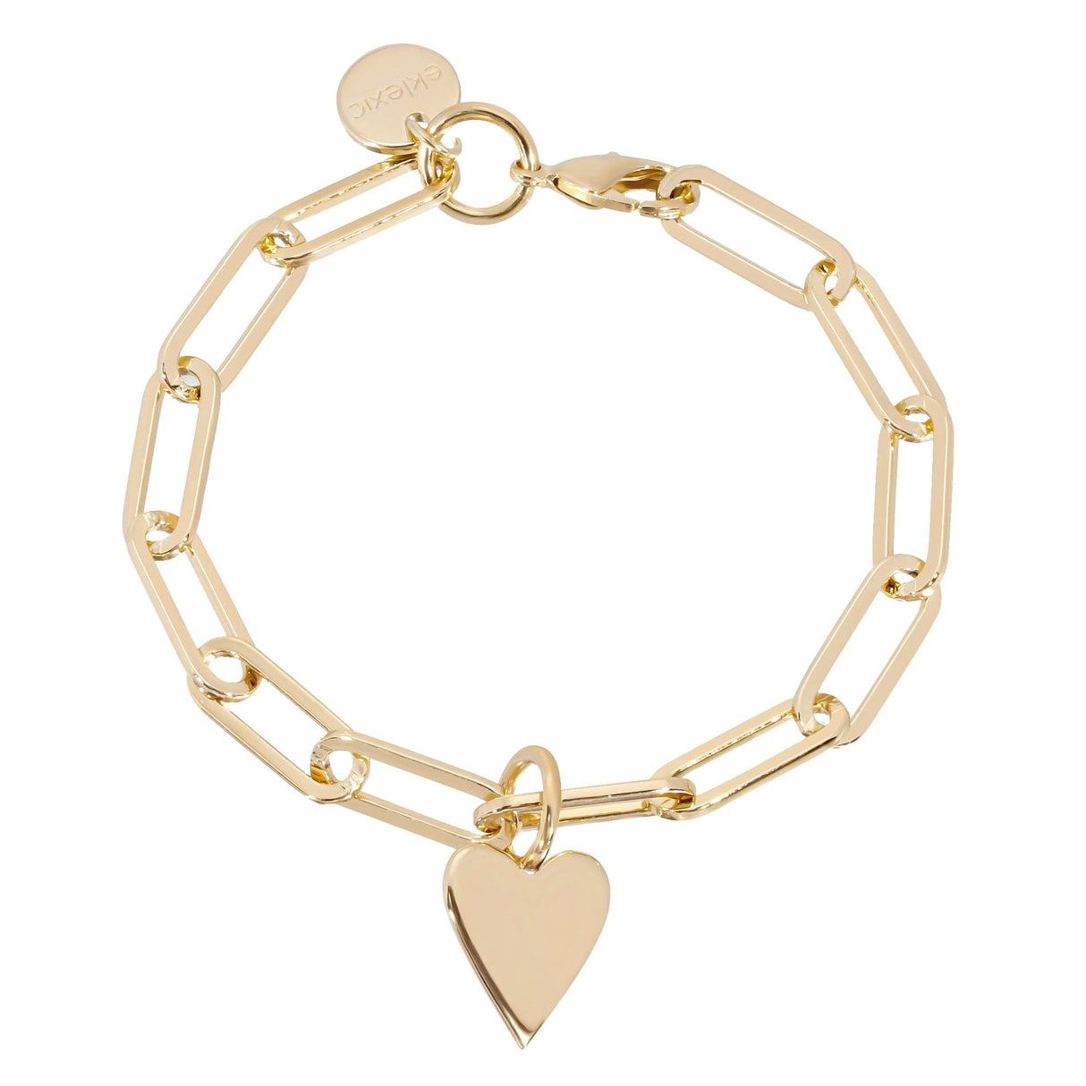 Helena Heart & Elongated Link Chain Bracelet - Sumiye Co