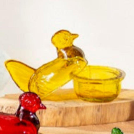 Glass Nesting Hen Spice Holder | Hand Blown Recycled Glass | 12ct