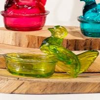 Glass Nesting Hen Spice Holder | Hand Blown Recycled Glass | 12ct