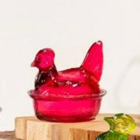 Glass Nesting Hen Spice Holder | Hand Blown Recycled Glass | 12ct