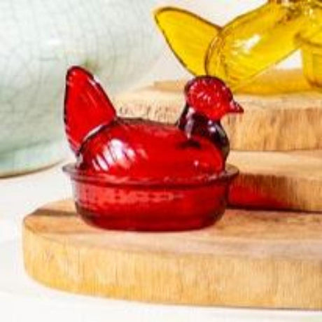 Glass Nesting Hen Spice Holder | Hand Blown Recycled Glass | 12ct