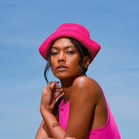 Crochet Hat in Hot Pink - Sumiye Co