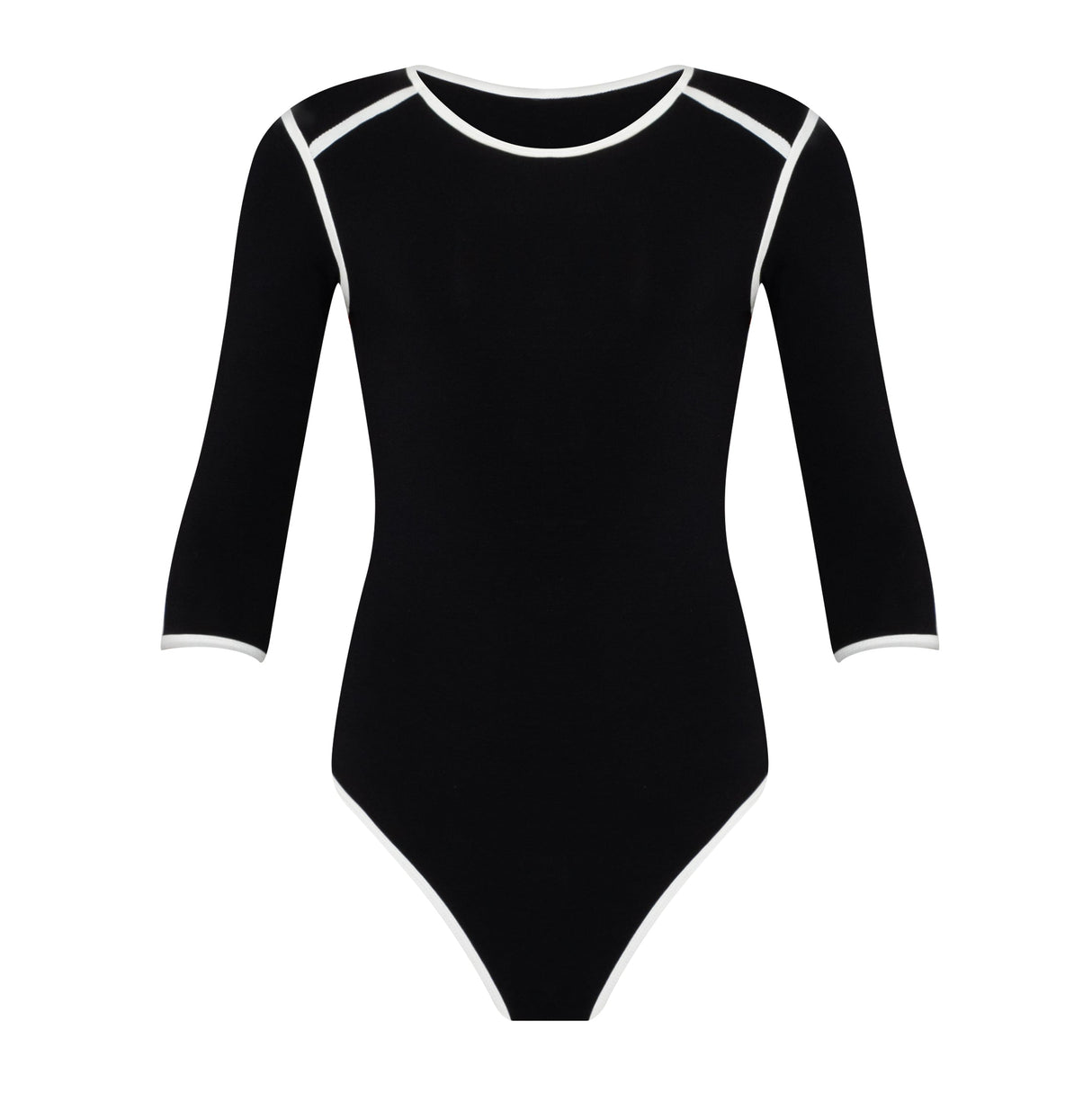 GIRL Two-tone Eco Bodysuit in Black - Sumiye Co