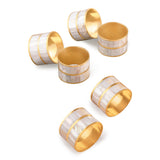 Primrose White Mother Pearl Napkin Rings, Set of 6 - Sumiye Co