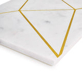 Badajoz Marble Cheese Board 18" x 10" (White & Gold) - Sumiye Co