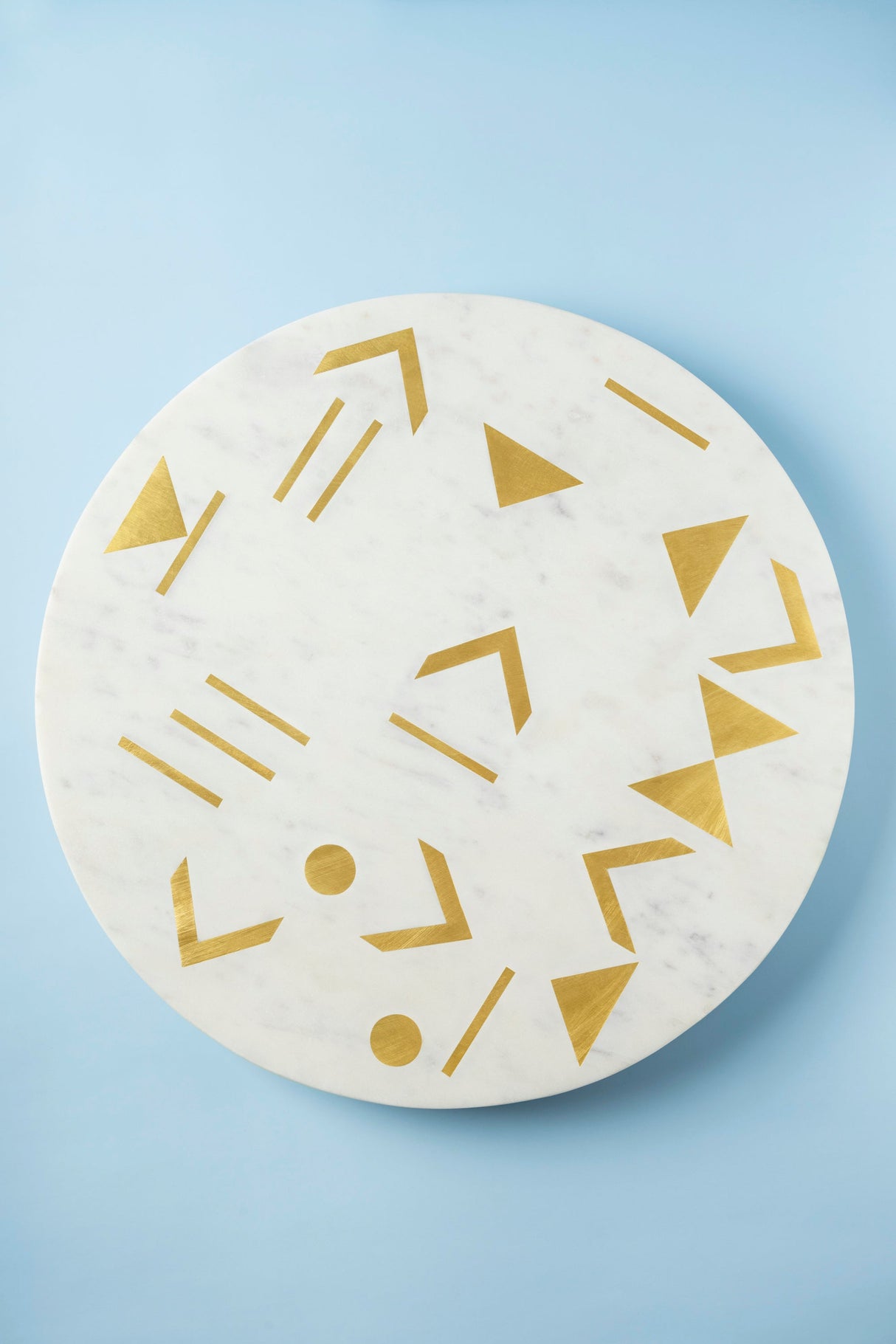 Olympia Marble Lazy Susan 16"(White & Gold ) - Sumiye Co