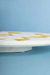 Olympia Marble Lazy Susan 16"(White & Gold ) - Sumiye Co