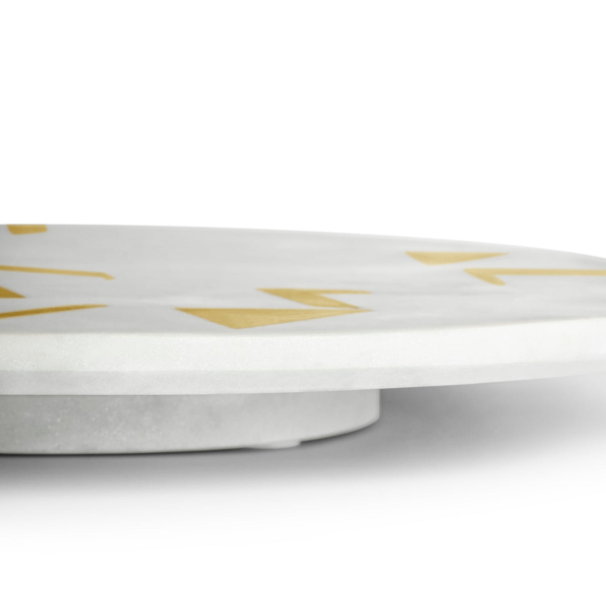 Olympia Marble Lazy Susan 16"(White & Gold ) - Sumiye Co