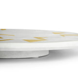 Olympia Marble Lazy Susan 16"(White & Gold ) - Sumiye Co