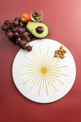 Sunshine Round Marble Cheese Board 12" (White & Gold) - Sumiye Co