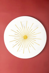 Sunshine Round Marble Cheese Board 12" (White & Gold) - Sumiye Co