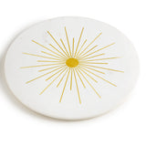 Sunshine Round Marble Cheese Board 12" (White & Gold) - Sumiye Co