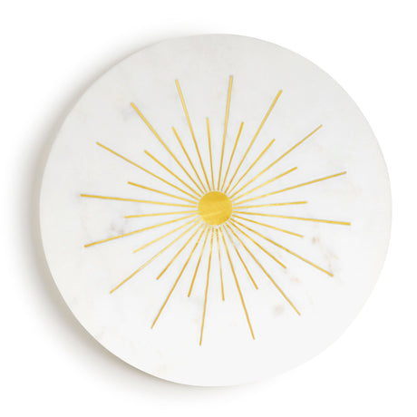 Sunshine Round Marble Cheese Board 12" (White & Gold) - Sumiye Co