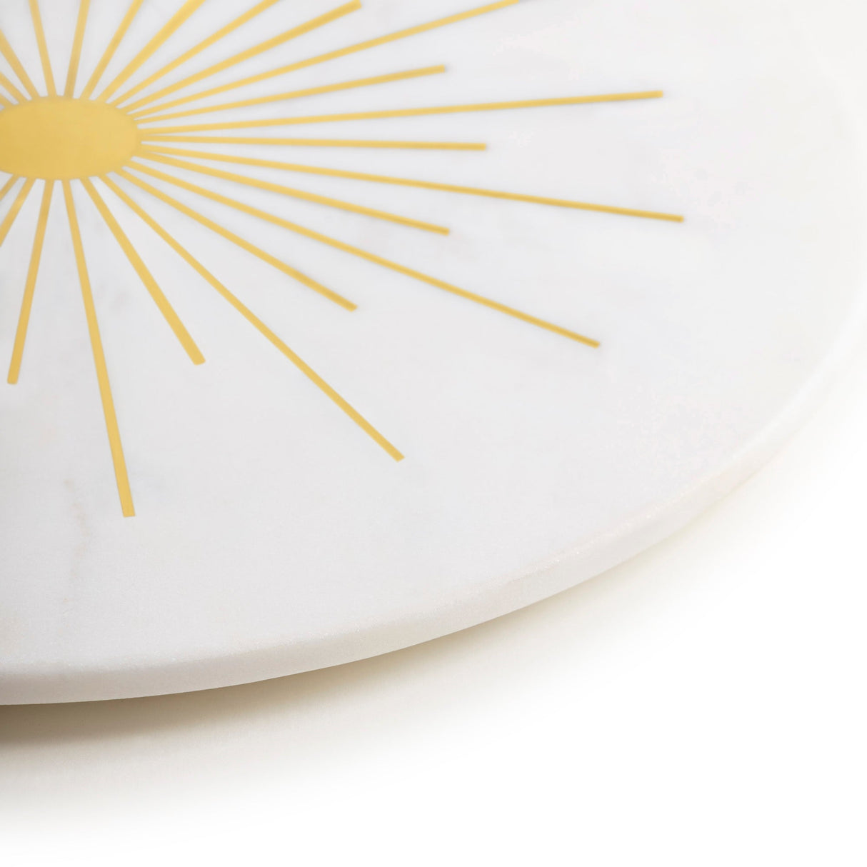 Sunshine Round Marble Cheese Board 12" (White & Gold) - Sumiye Co