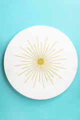 Sunshine Marble Lazy Susan 16" (White & Gold ) - Sumiye Co