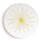 Sunshine Marble Lazy Susan 16" (White & Gold ) - Sumiye Co