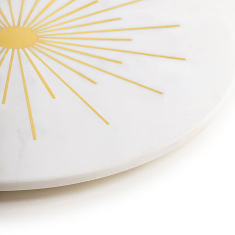 Sunshine Marble Lazy Susan 16" (White & Gold ) - Sumiye Co