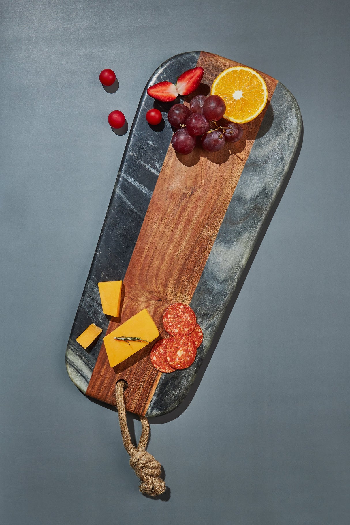 Sulguni Marble & Wood Cutting Board, Grey by GAURI KOHLI - Sumiye Co