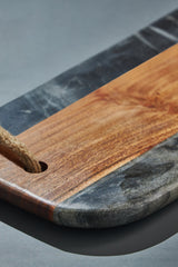 Sulguni Marble & Wood Cutting Board, Grey by GAURI KOHLI - Sumiye Co