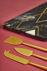 Ambrosia Marble Cheese Board with Knives - Sumiye Co