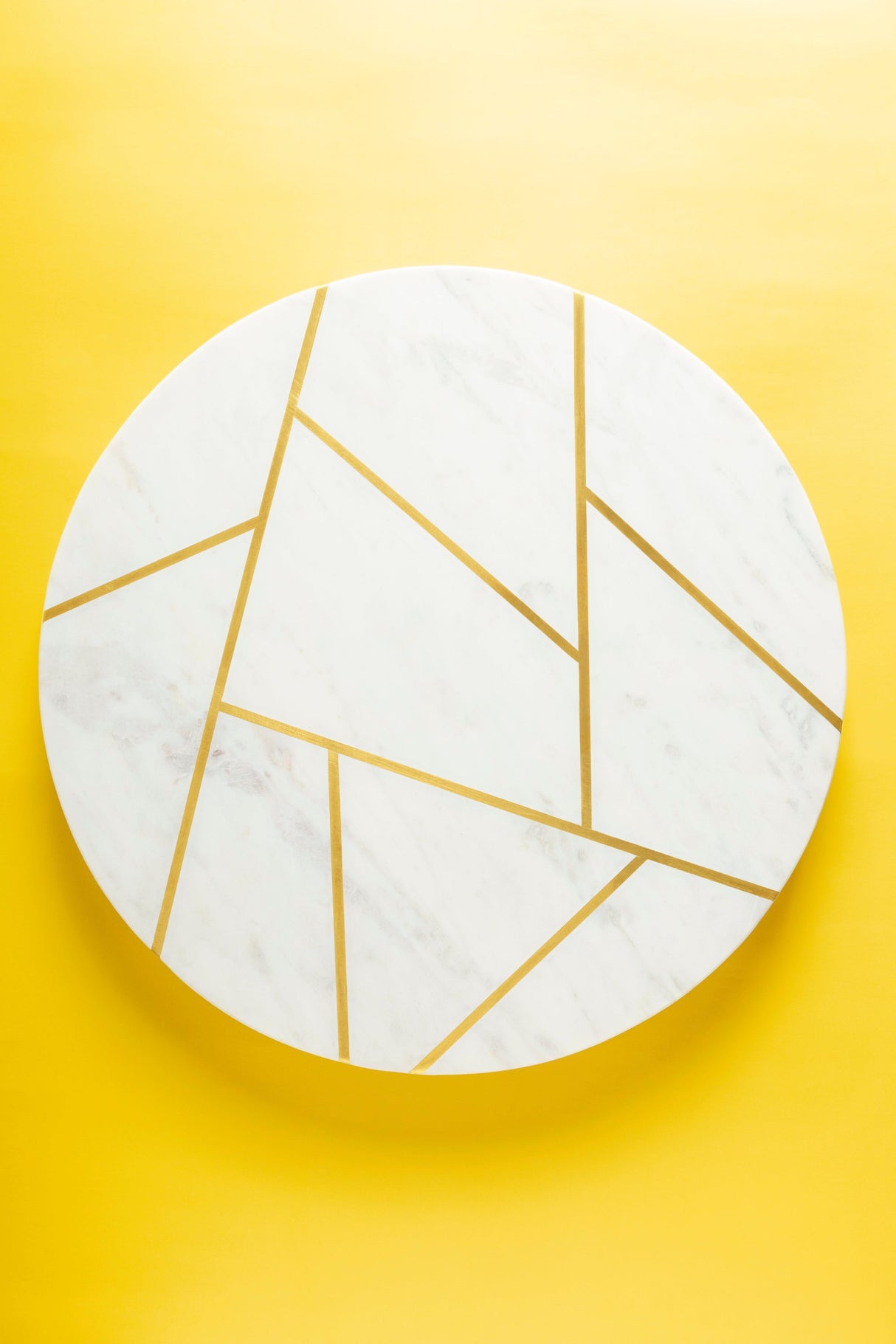 Infinia Marble Lazy Susan 16" (White & Gold ) - Sumiye Co