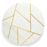 Infinia Marble Lazy Susan 16" (White & Gold ) - Sumiye Co